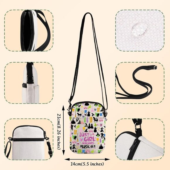 Musical Theatre Lover Merchandise Witch Good and Bad Witch Crossbody Bag Good Wi - Picture 4 of 7